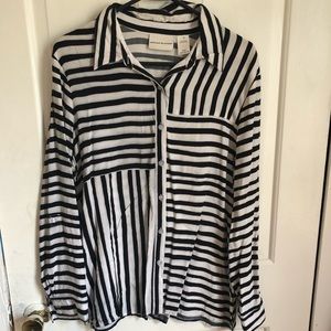 Alfred dunner size 16 stripes button up